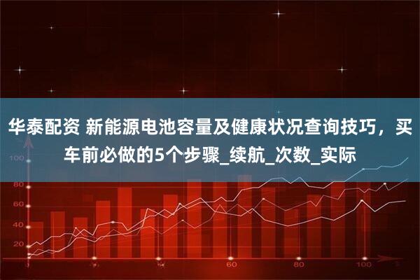 华泰配资 新能源电池容量及健康状况查询技巧，买车前必做的5个步骤_续航_次数_实际