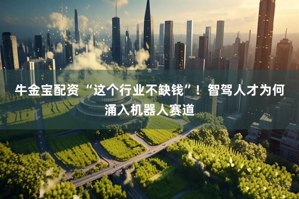 牛金宝配资 “这个行业不缺钱”！智驾人才为何涌入机器人赛道